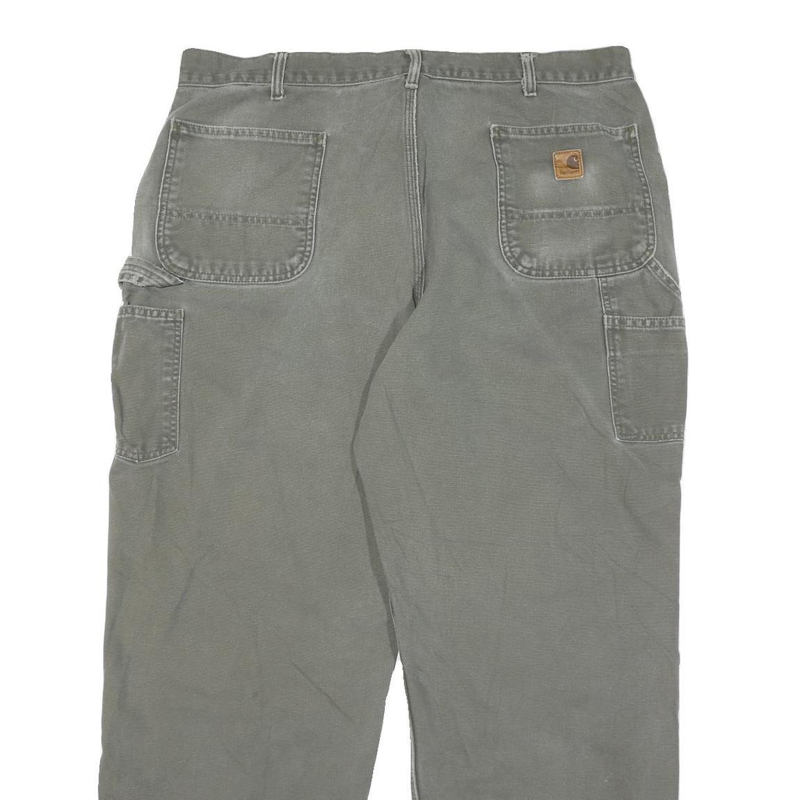 CARHARTT Mens Cotton Blend Green Regular Straight Trousers W40 L32 Workwear