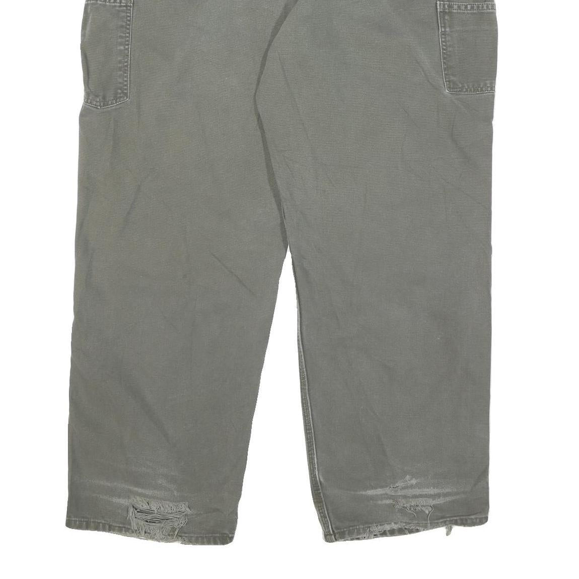 CARHARTT Mens Cotton Blend Green Regular Straight Trousers W40 L32 Workwear