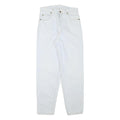 GALAXY Womens Jeans White Relaxed Straight Denim Light W28 L29 Classic Fit