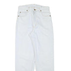 GALAXY Womens Jeans White Relaxed Straight Denim Light W28 L29 Classic Fit