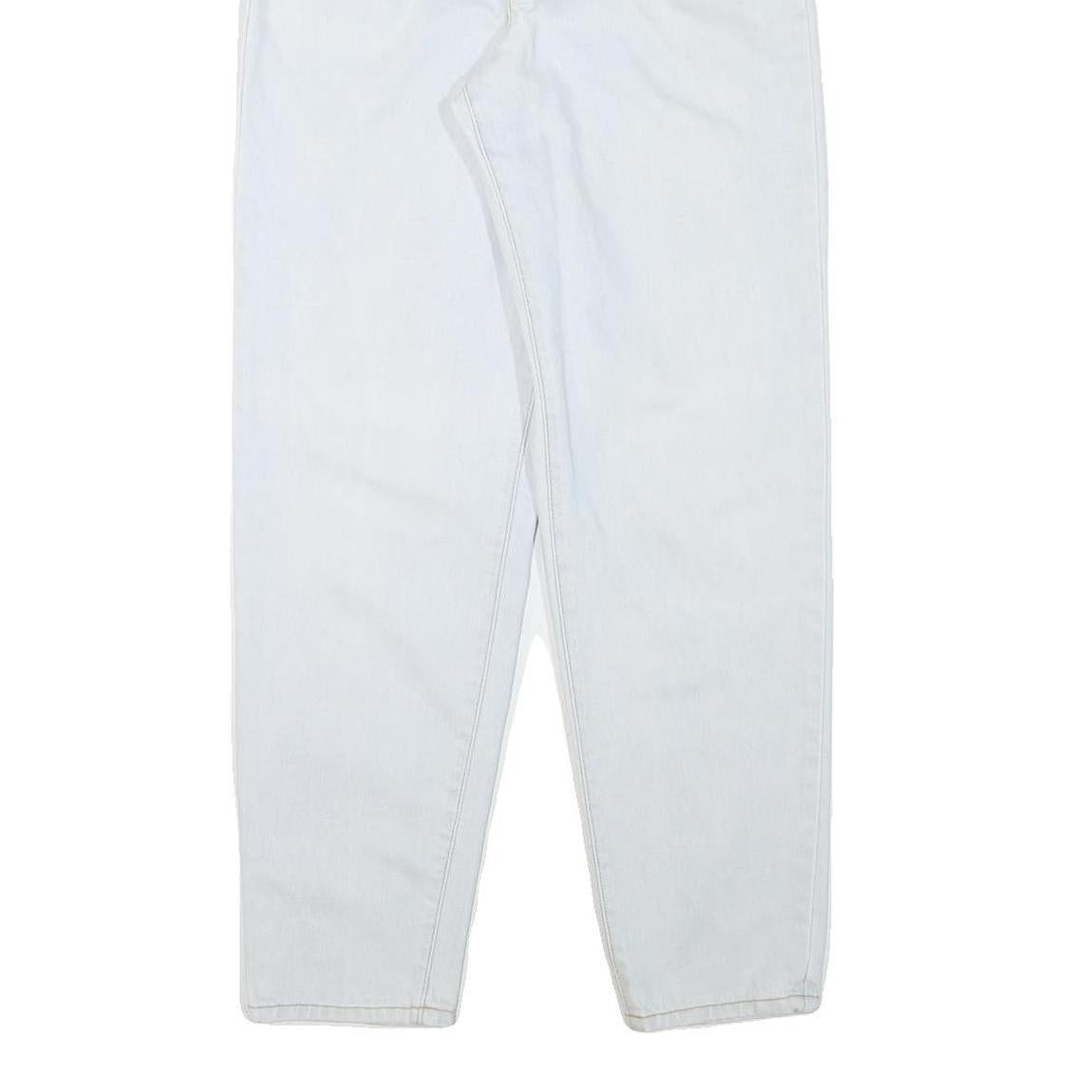 GALAXY Womens Jeans White Relaxed Straight Denim Light W28 L29 Classic Fit