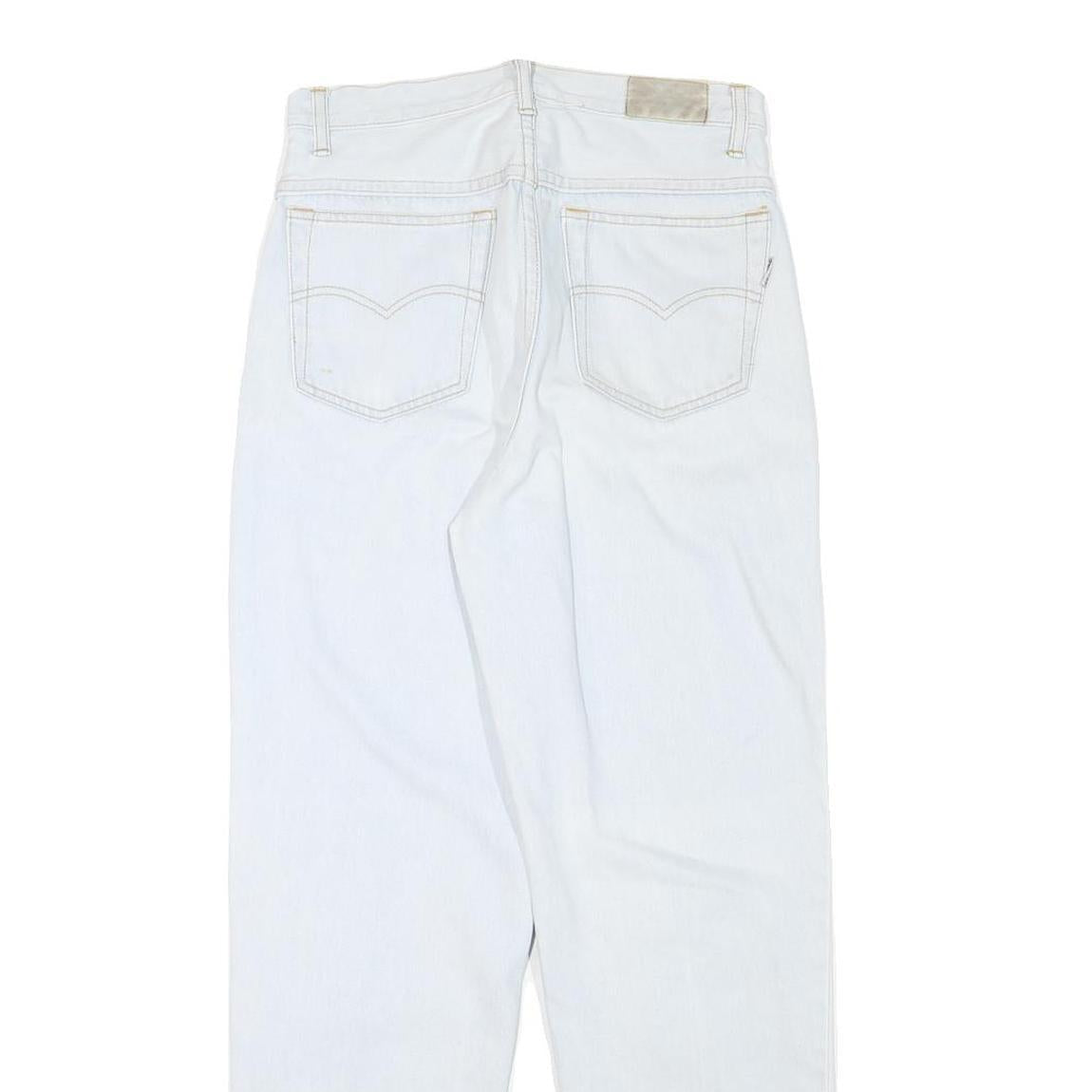 GALAXY Womens Jeans White Relaxed Straight Denim Light W28 L29 Classic Fit