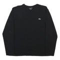 LACOSTE Mens Black Long Sleeve Crew Neck Cotton Blend XL Classic T-Shirt