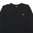 LACOSTE Mens Black Long Sleeve Crew Neck Cotton Blend XL Classic T-Shirt