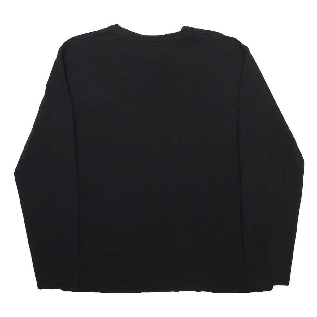 LACOSTE Mens Black Long Sleeve Crew Neck Cotton Blend XL Classic T-Shirt