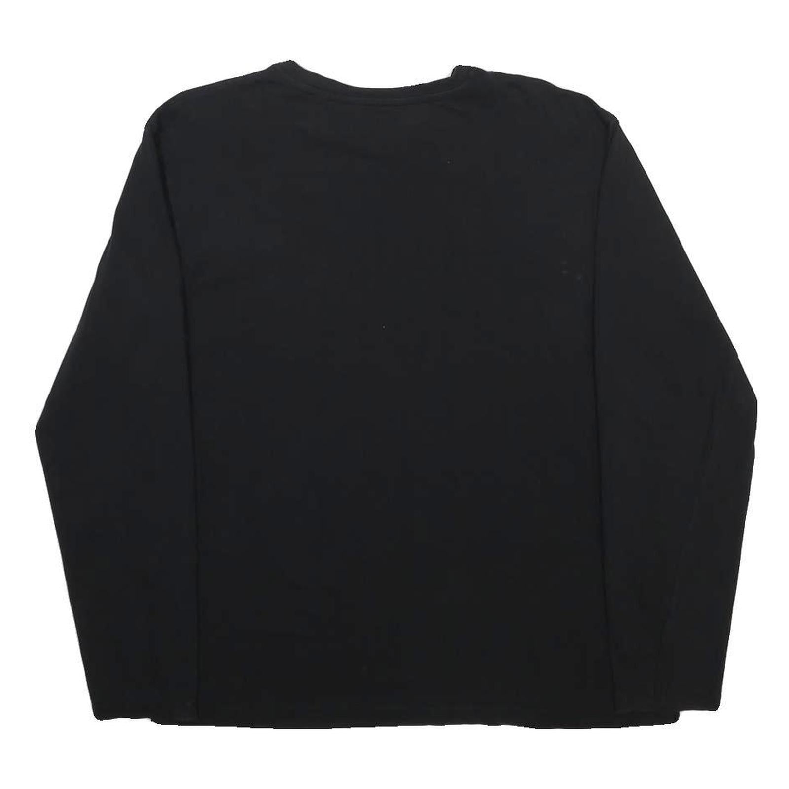 LACOSTE Mens Black Long Sleeve Crew Neck Cotton Blend XL Classic T-Shirt