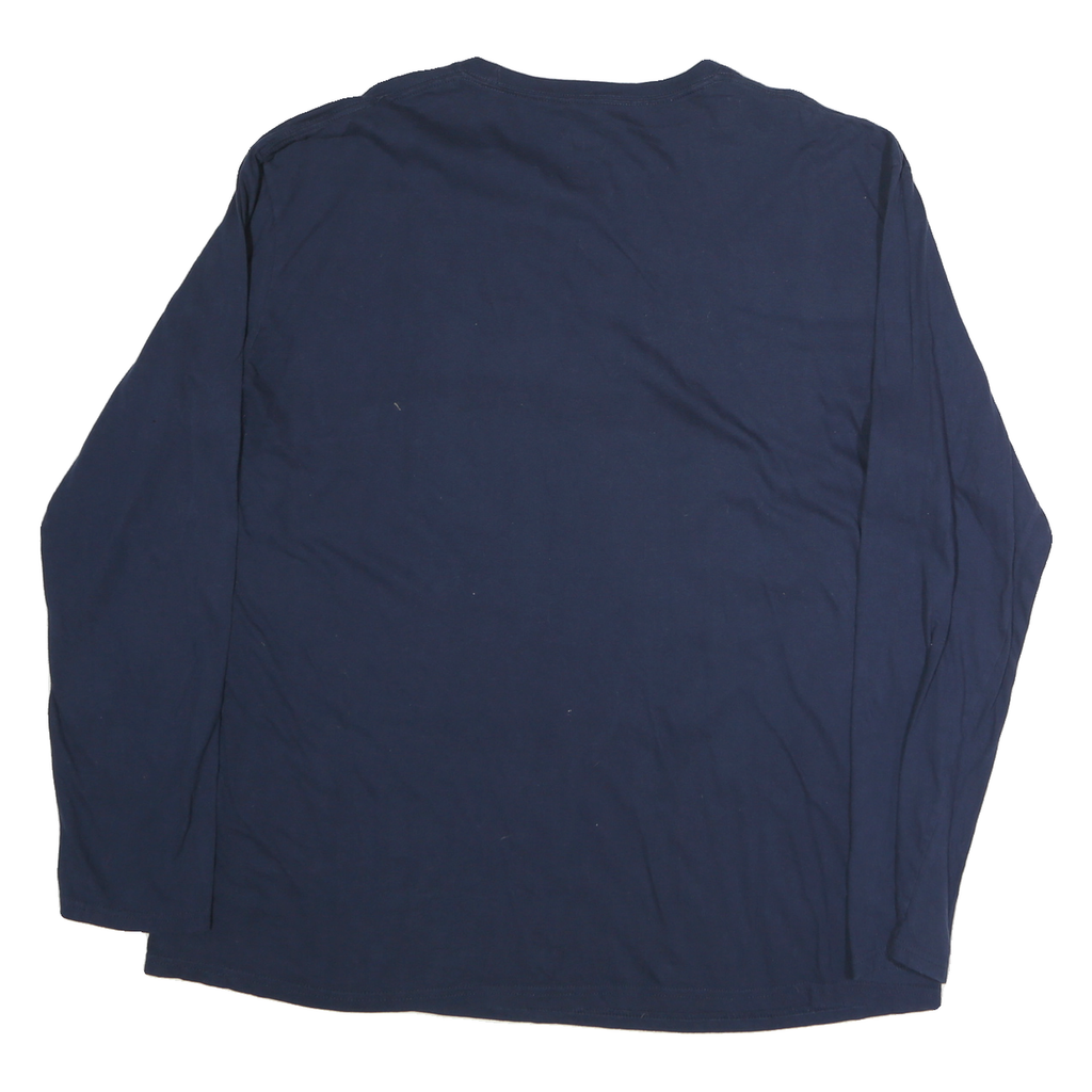 NBA Mens Blue Denver Nuggets Long Sleeve Crew Neck Cotton T-Shirt 2XL