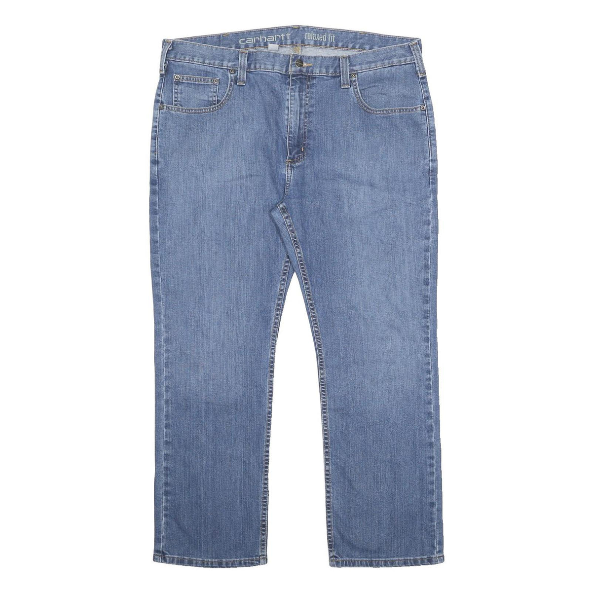 CARHARTT Mens Jeans Blue Relaxed Straight Denim Stone Wash W38 L28 Workwear