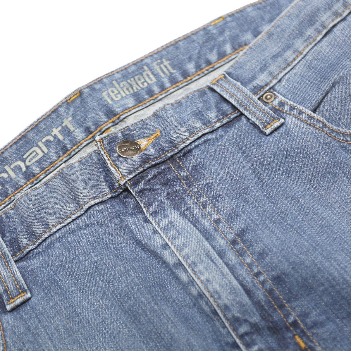 CARHARTT Mens Jeans Blue Relaxed Straight Denim Stone Wash W38 L28 Workwear