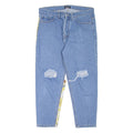 ALFONSO HOME Distressed Womens Jeans Blue Regular Tapered W34 L25