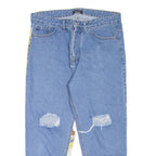 ALFONSO HOME Distressed Womens Jeans Blue Regular Tapered W34 L25