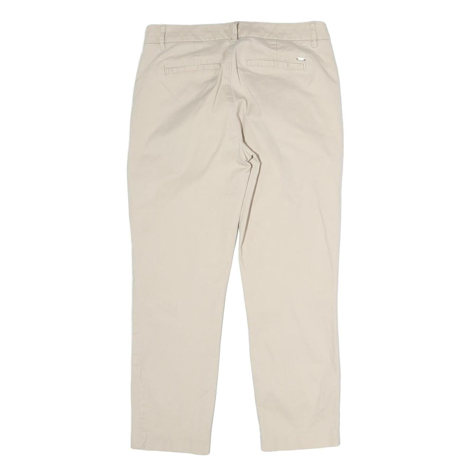 TOMMY HILFIGER Mens Cotton Beige Regular Fit Straight Leg Trousers W28 L24