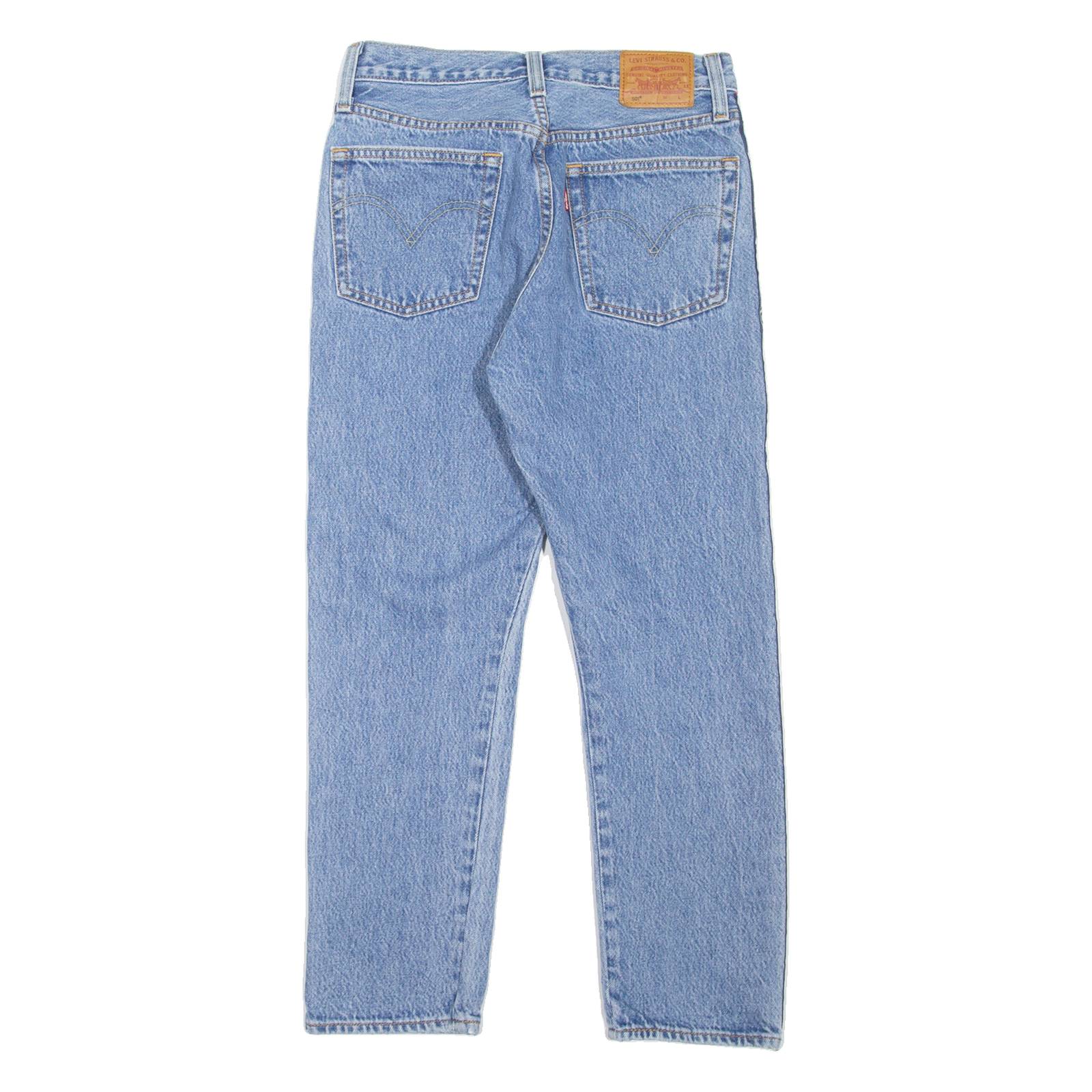 LEVI'S 501 BIG E Jeans Spell Out Womens Blue Regular Straight W26 L25