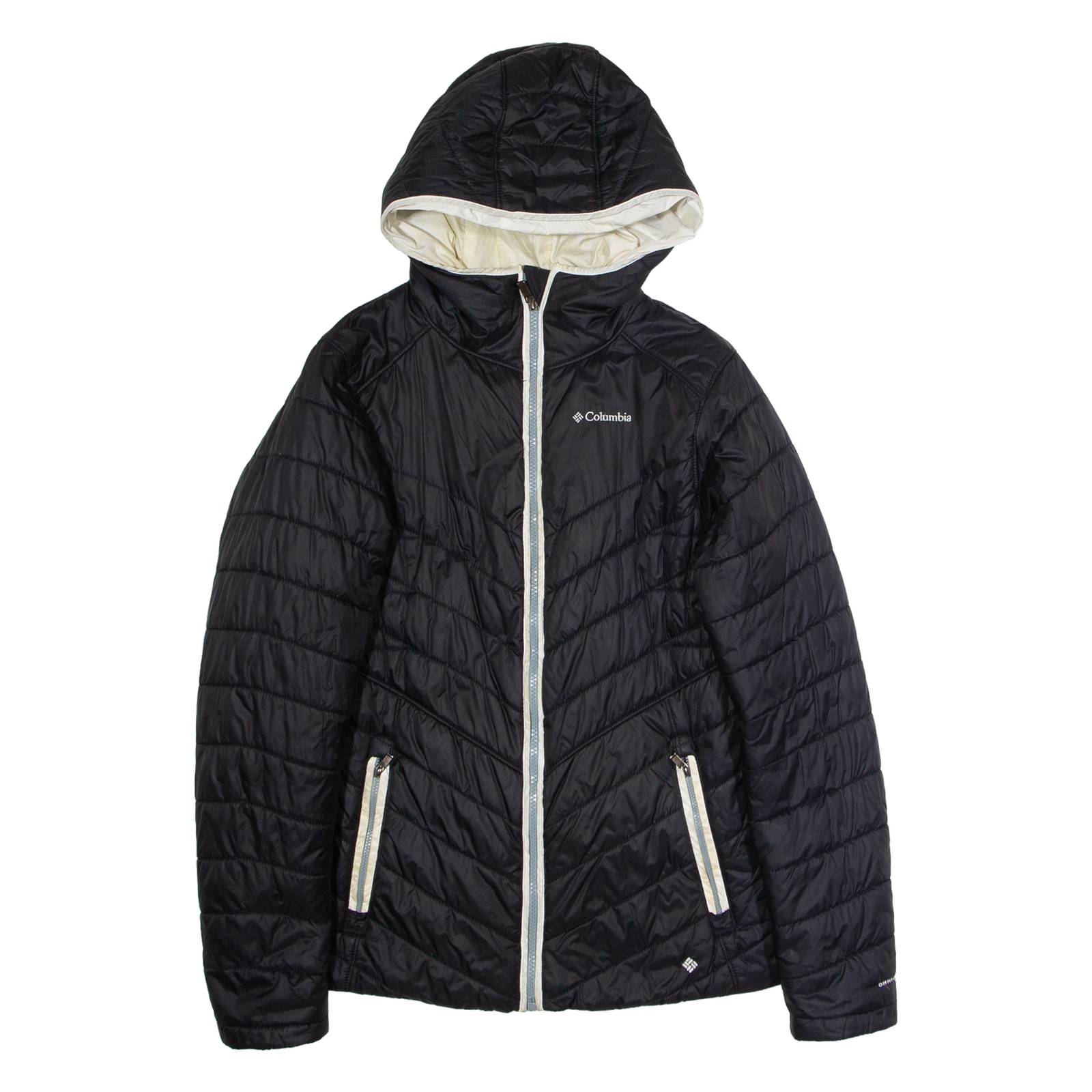 COLUMBIA Womens Puffer Jacket Black Nylon Hooded S