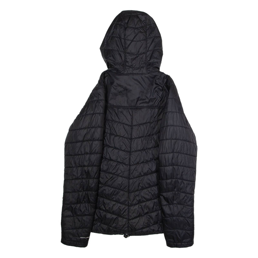COLUMBIA Womens Puffer Jacket Black Nylon Hooded S