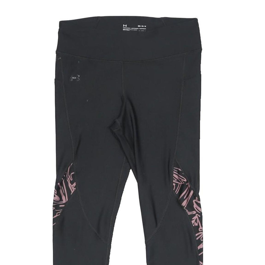 UNDER ARMOUR Womens Black & Pink Leggings M W27 L23 Slim Tapered Drawstring