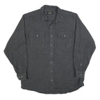 RED HEAD Mens Grey Plain Cotton Blend Shirt XL Long Sleeve Button Front Workwear
