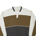 GREAT LAKES Mens Beige & Brown & Black Collared XL Cotton Blend Sweater Pullover