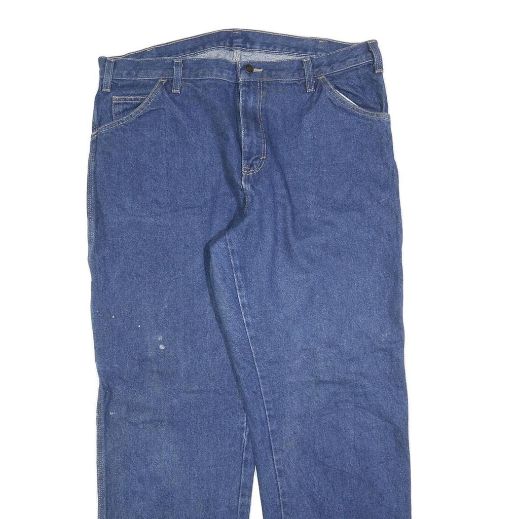 DICKIES Mens Regular Fit Blue Denim Jeans W38 L32 Workwear Zip Pockets