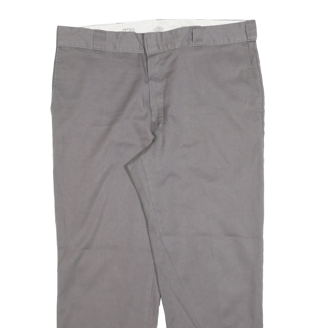 DICKIES Mens Regular Fit Grey Cotton Blend Zip Trousers W40 L30 Workwear Casual