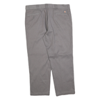 DICKIES Mens Regular Fit Grey Cotton Blend Zip Trousers W40 L30 Workwear Casual
