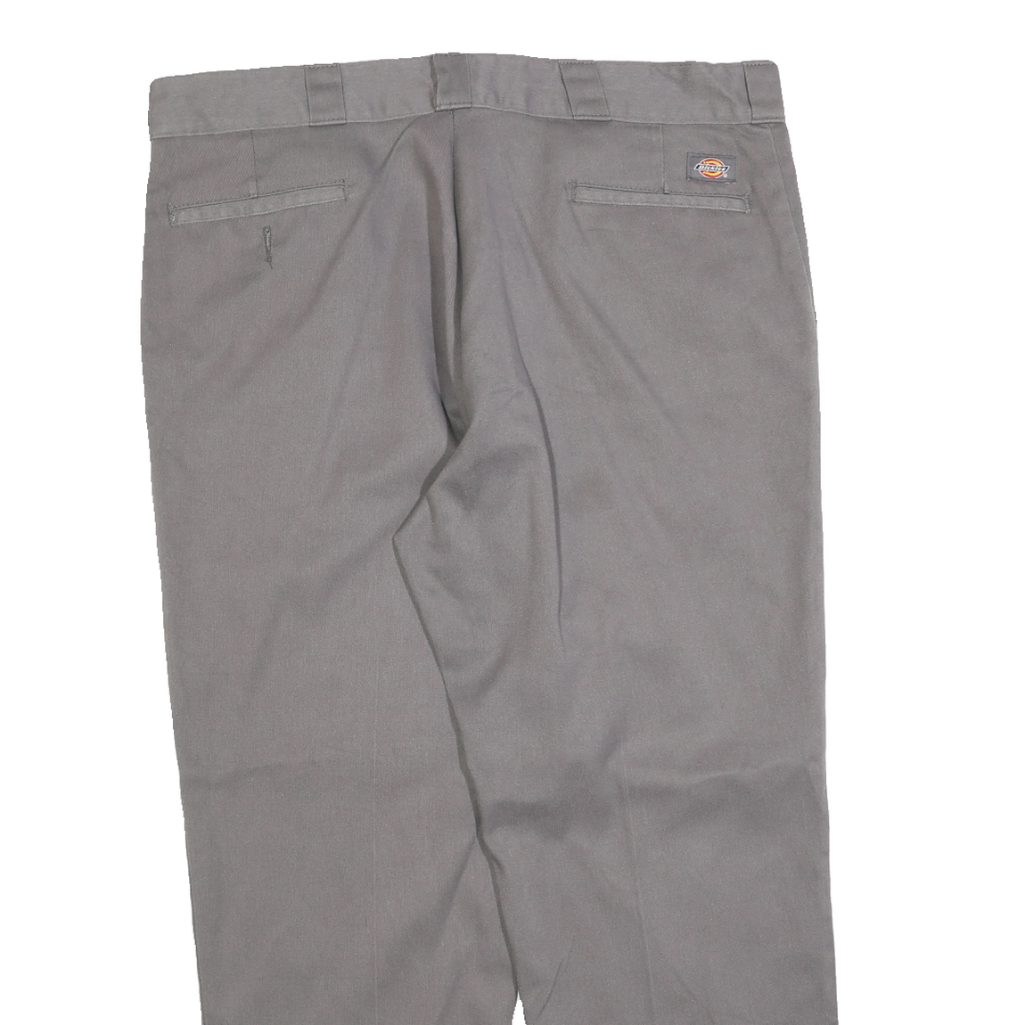DICKIES Mens Regular Fit Grey Cotton Blend Zip Trousers W40 L30 Workwear Casual