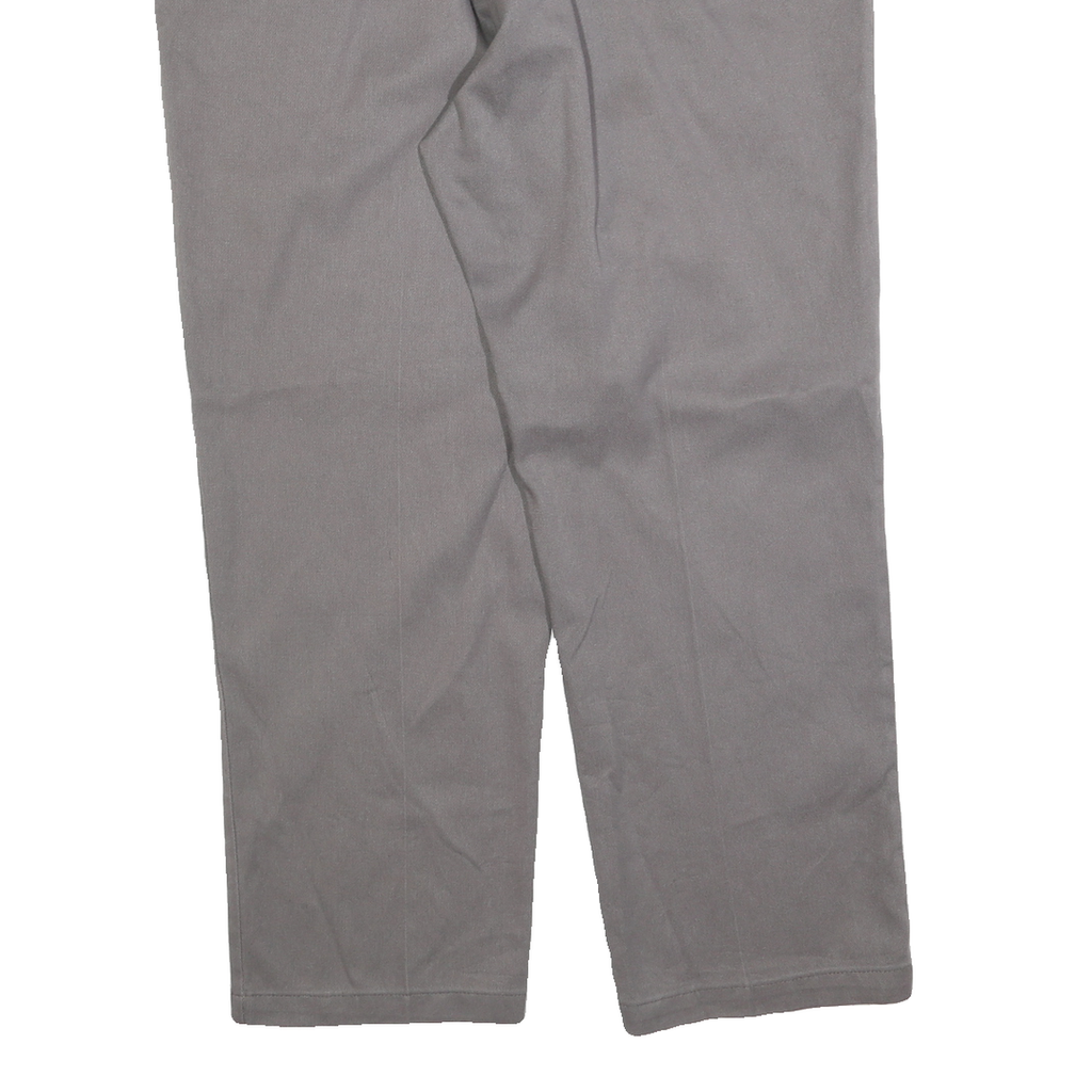 DICKIES Mens Regular Fit Grey Cotton Blend Zip Trousers W40 L30 Workwear Casual