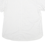 NAUTICA Mens White & Blue Striped Casual Shirt L Cotton Blend Short Sleeve