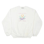 SDI Mens White Golfing Agate Beach Crew Neck M Cotton Blend Sweatshirt