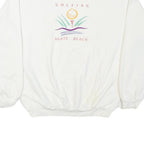 SDI Mens White Golfing Agate Beach Crew Neck M Cotton Blend Sweatshirt