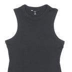 NEXT Womens Black Basic Sleeveless Crew Neck Top UK 16 Cotton Blend