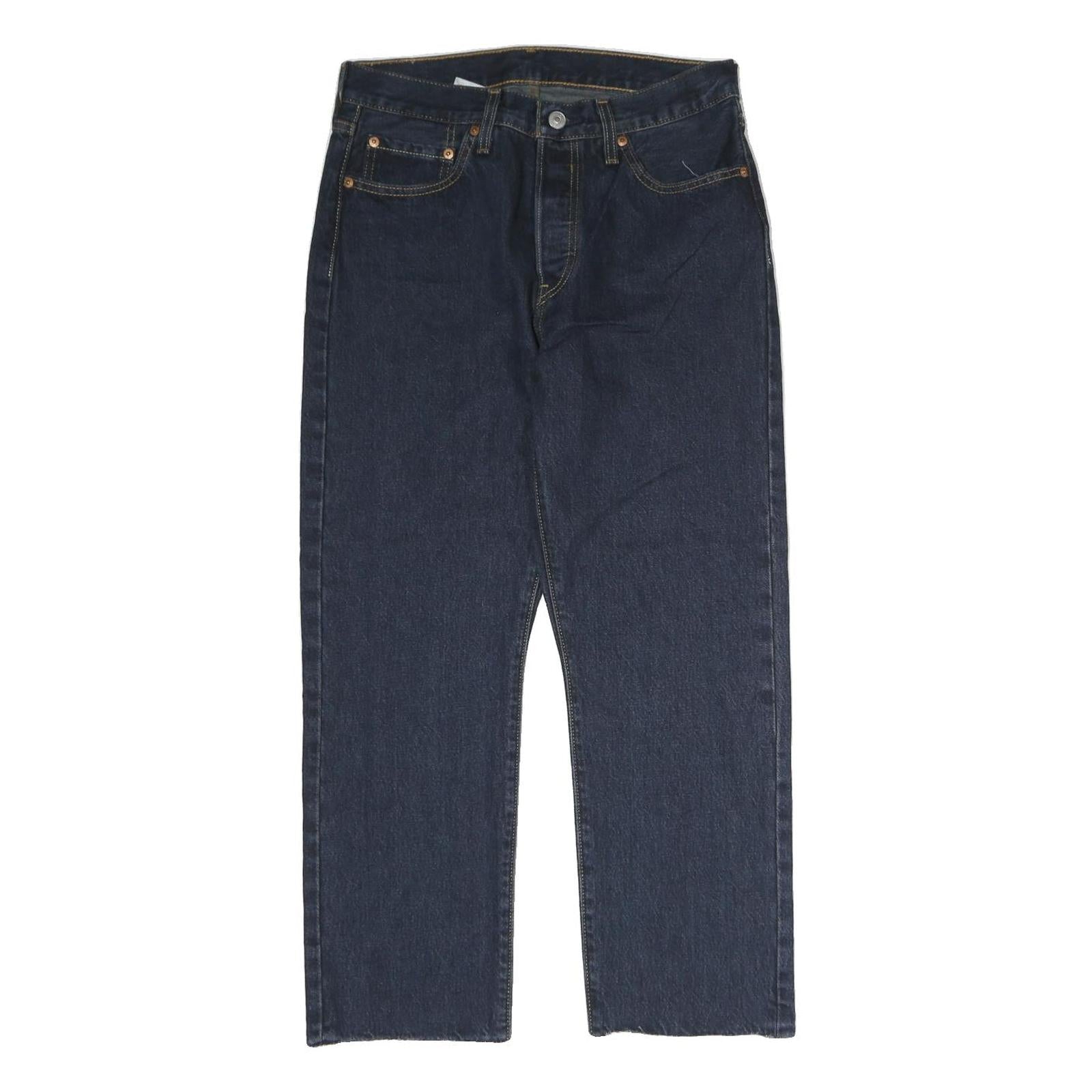 LEVI'S 501 Mens Jeans Blue Regular Straight Denim Dark W30 L26 Classic Button
