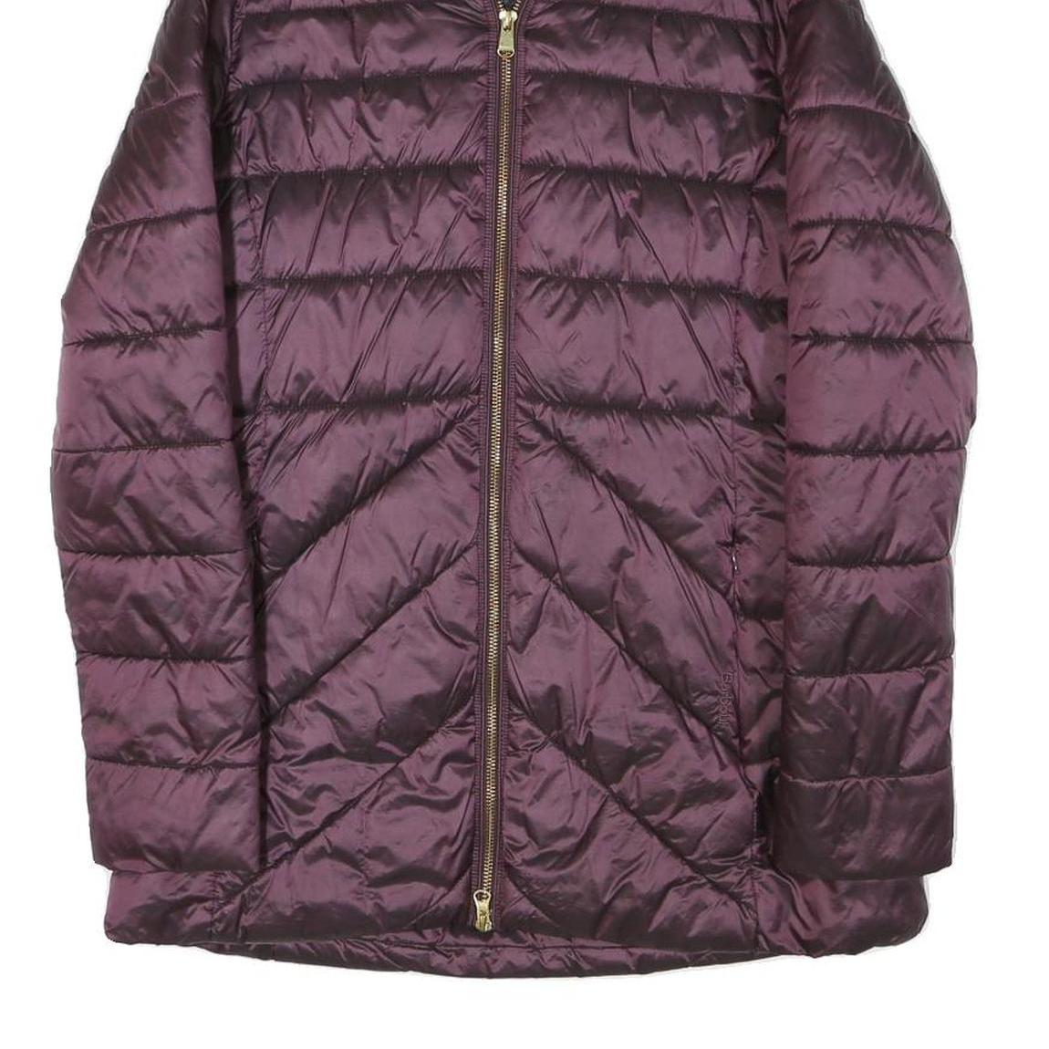 BARBOUR Womens Purple Zip Jacket UK 10 Polyester Blend Quilted Warm Collar