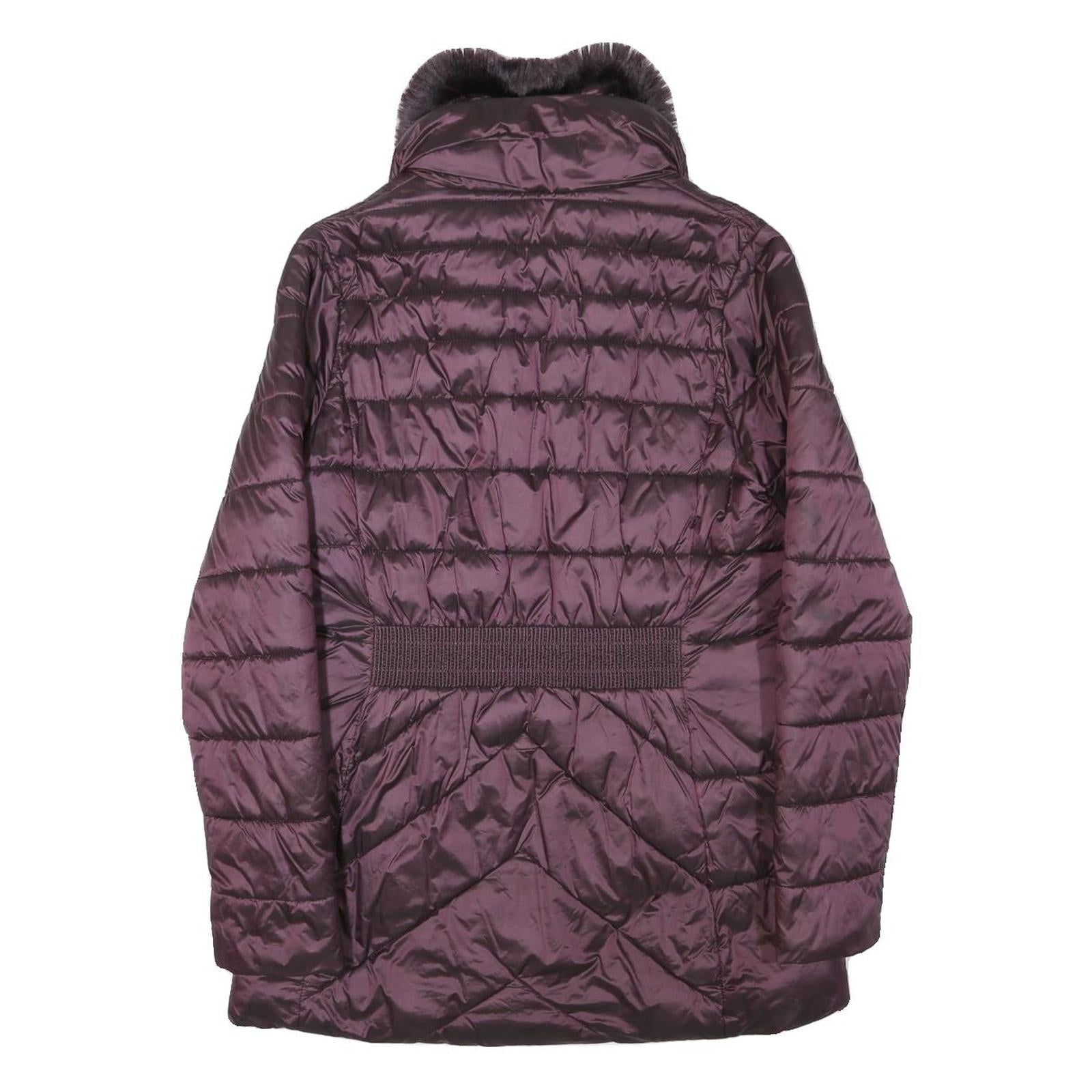 BARBOUR Womens Purple Zip Jacket UK 10 Polyester Blend Quilted Warm Collar