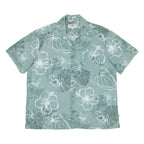 ISLAND SHORE Mens Hawaiian Shirt Green Floral XL