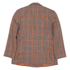 SUBURBAN PETITES Womens Brown & Blue Checked Tailored Jacket M Polyester Blend