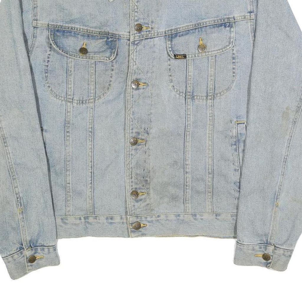 LEE Mens Blue Denim Jacket M Cotton Button Closure Classic Fit Casual Style