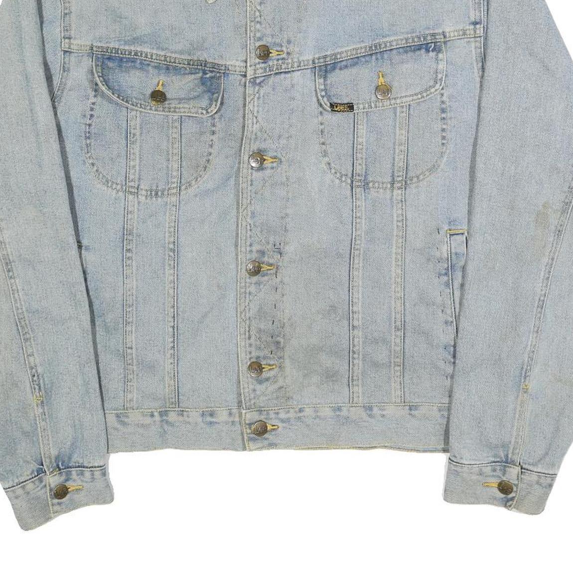 LEE Mens Blue Denim Jacket M Cotton Button Closure Classic Fit Casual Style