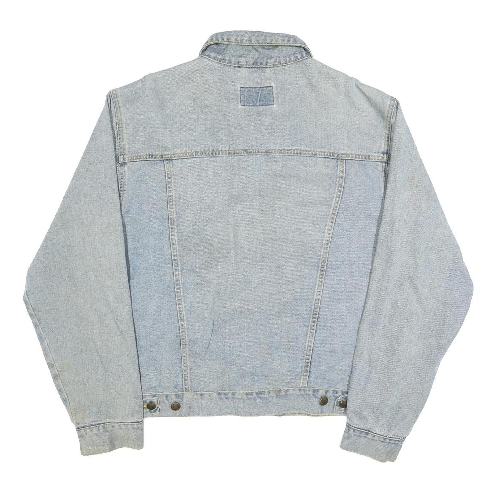 LEE Mens Blue Denim Jacket M Cotton Button Closure Classic Fit Casual Style