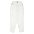 THE BEST Womens Cotton Blend White Regular Fit Straight Trousers W28 L30