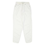 THE BEST Womens Cotton Blend White Regular Fit Straight Trousers W28 L30