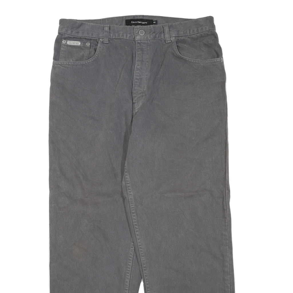 CALVIN KLEIN JEANS Womens Regular Grey Denim W34 L28 Cotton Blend Zip Casual