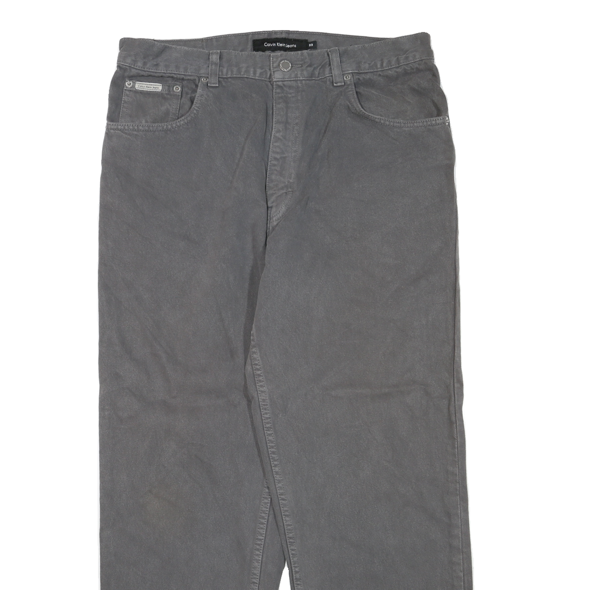 CALVIN KLEIN JEANS Womens Regular Grey Denim W34 L28 Cotton Blend Zip Casual