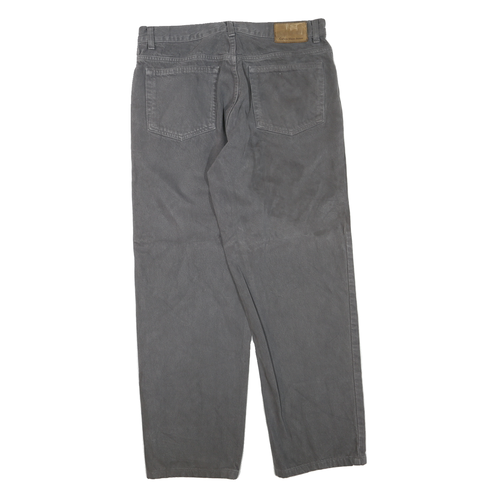 CALVIN KLEIN JEANS Womens Regular Grey Denim W34 L28 Cotton Blend Zip Casual