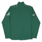 ADIDAS Mens Green Polyester Blend Jacket S Zip Plain Sports Casual Training