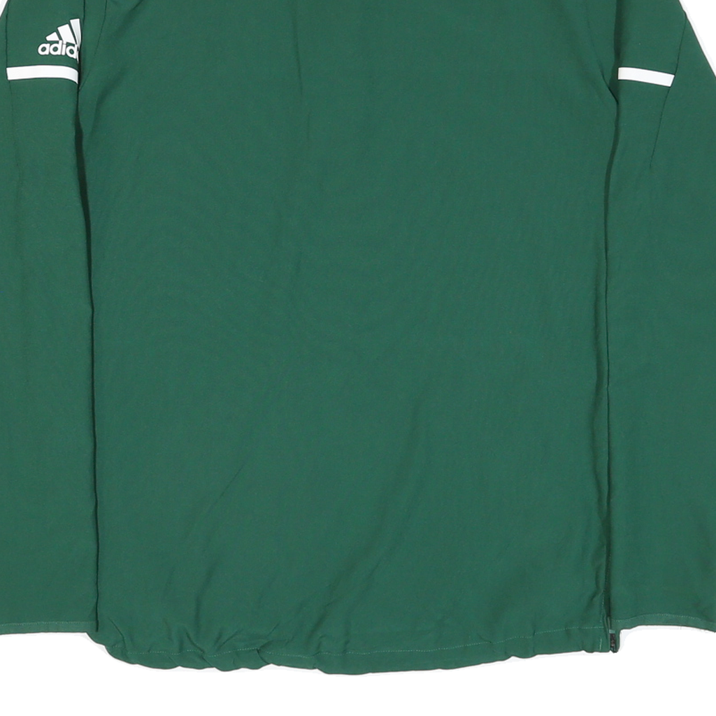ADIDAS Mens Green Polyester Blend Jacket S Zip Plain Sports Casual Training