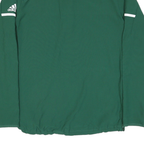 ADIDAS Mens Green Polyester Blend Jacket S Zip Plain Sports Casual Training