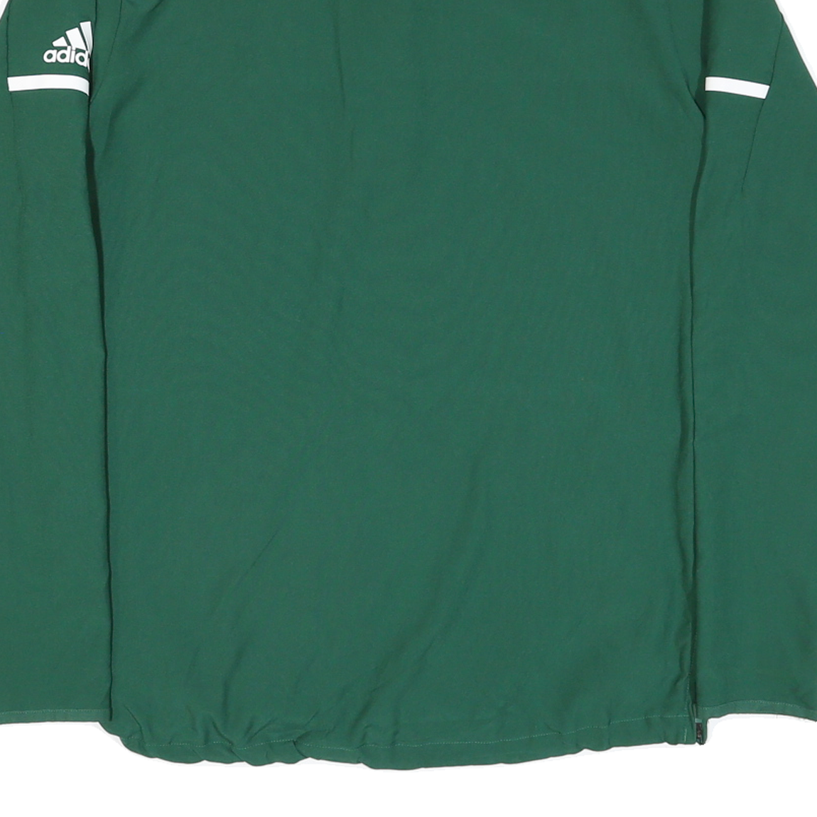 ADIDAS Mens Green Polyester Blend Jacket S Zip Plain Sports Casual Training