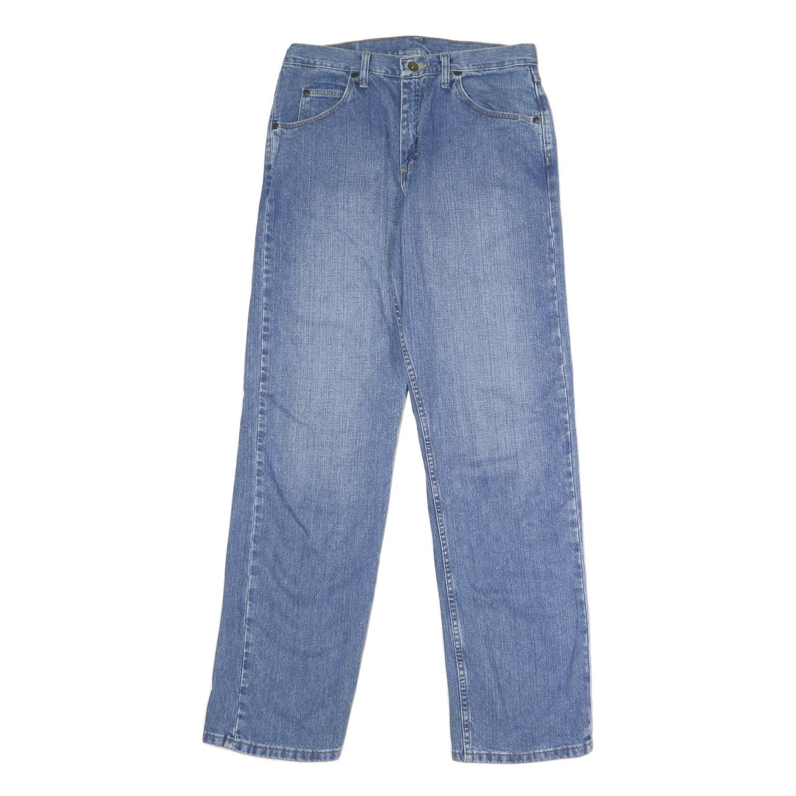 WRANGLER Mens Regular Blue Denim Jeans W32 L34 Classic Zip Cotton Casual