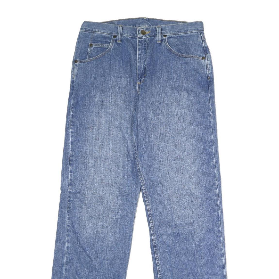 WRANGLER Mens Regular Blue Denim Jeans W32 L34 Classic Zip Cotton Casual